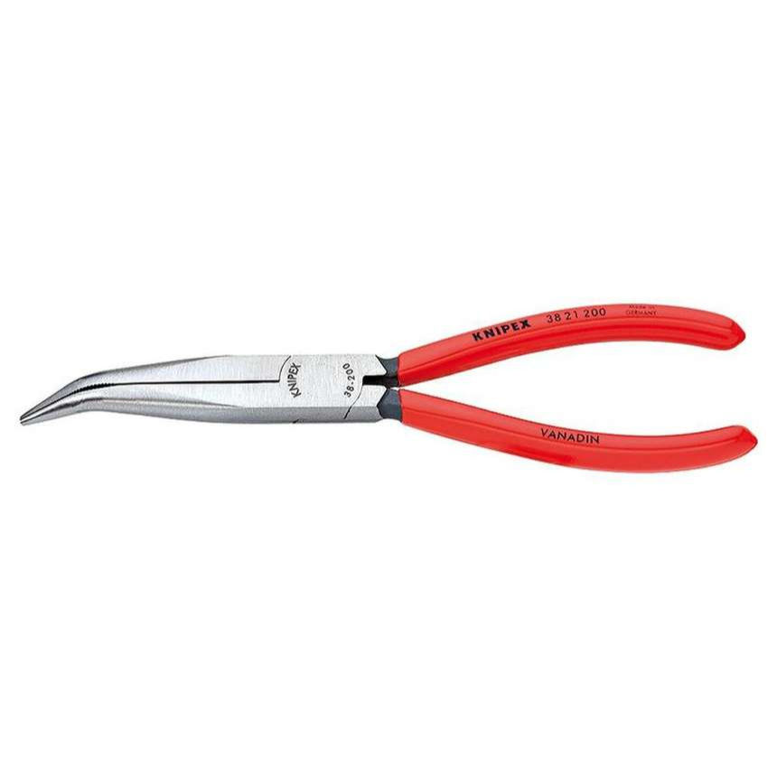 Polkruhové kliešte pre mechanikov 200 mm KNIPEX 38 21 200 - leštená hlava, plastové puzdrá