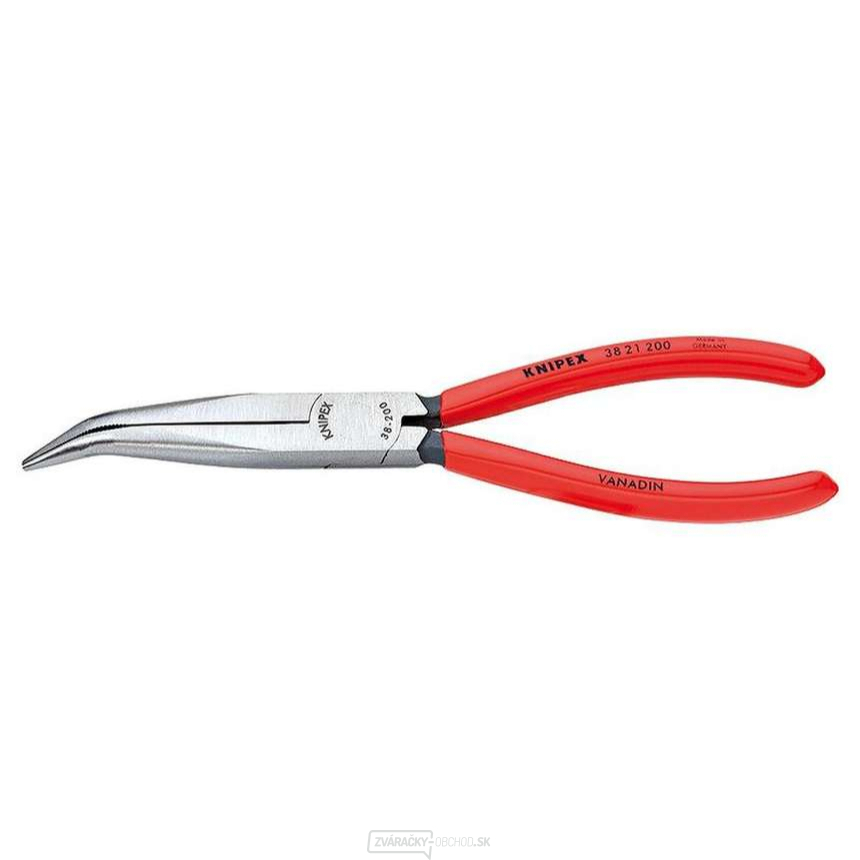 Polkruhové kliešte pre mechanikov 200 mm KNIPEX 38 21 200 - leštená hlava, plastové puzdrá