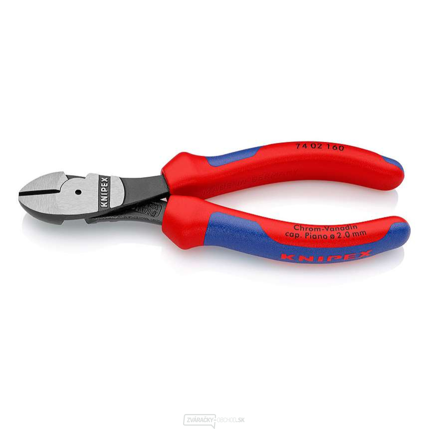 Výkonné bočné frézy 160 mm KNIPEX 74 02 160 - leštená hlava, viaczložkové puzdrá