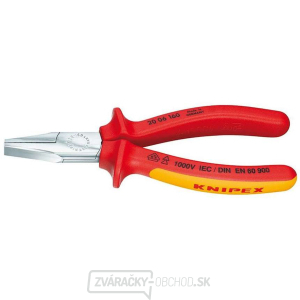 Ploché kliešte 160 mm - 1000 V. KNIPEX 20 06 160 - chrómované, viaczložkové objímky VDE Ploché kliešte 160 mm - 1000 V. KNIPEX 20 06 160 - chrómované, viaczložkové objímky VDE gallery main image