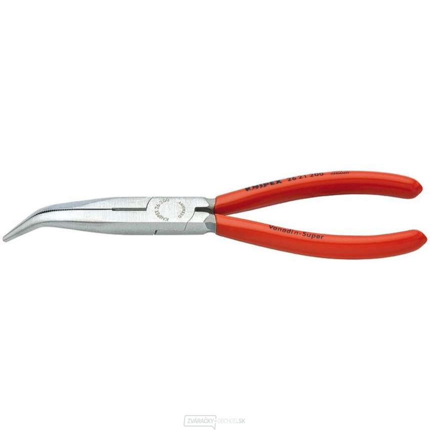Polkruhové kliešte s čepeľami (so zobáčikom) 200 mm KNIPEX 26 21 200 - leštená hlava, plastové puzdrá
