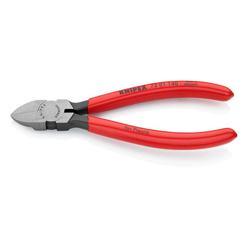 Bočné frézy na plasty 140 mm KNIPEX 72 01 140 - leštená hlava, plastové puzdrá