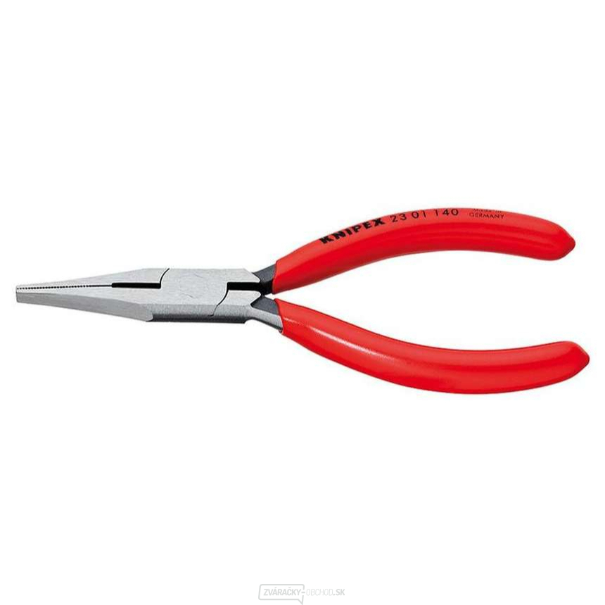 Ploché kliešte 140 mm s ostrím KNIPEX 23 01 140 - leštená hlava, plastové puzdrá