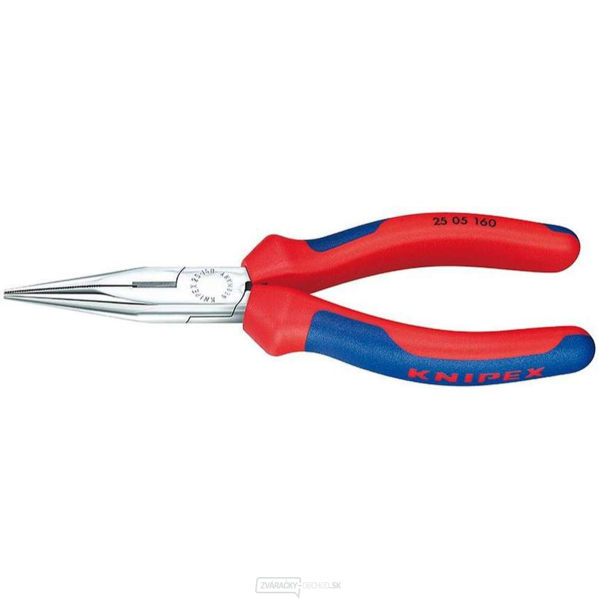 Polkruhové kliešte s čepeľami pre rádiotechniku 140 mm KNIPEX 25 05 140 - chrómované, viaczložkové puzdrá
