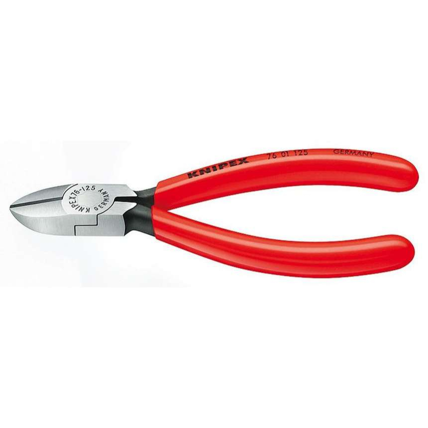 Bočné frézy pre elektromechaniku 125 mm KNIPEX 76 01 125 - leštená hlava, plastové puzdrá