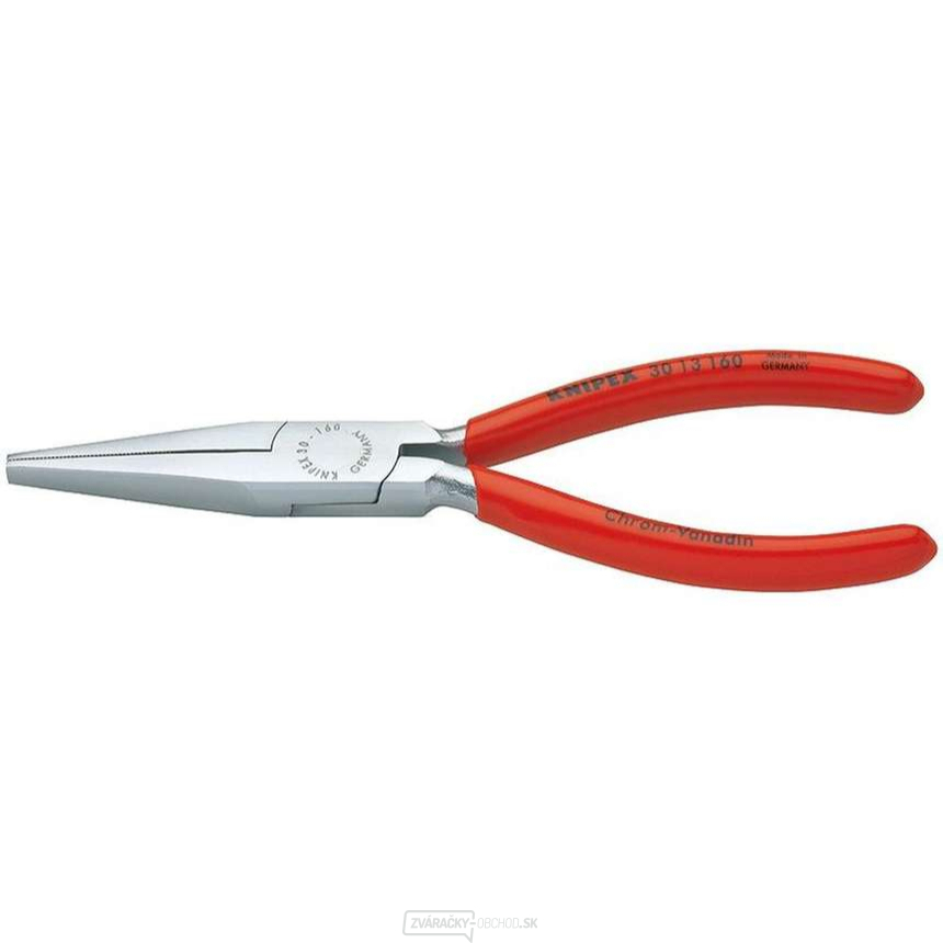 Ploché kliešte Langbeck 140 mm (s predĺženými čeľusťami) KNIPEX 30 13 140 - chrómované, plastové puzdrá Ploché kliešte Langbeck 140 mm (s predĺženými čeľusťami) KNIPEX 30 13 140 - chrómované, plastové puzdrá gallery main image