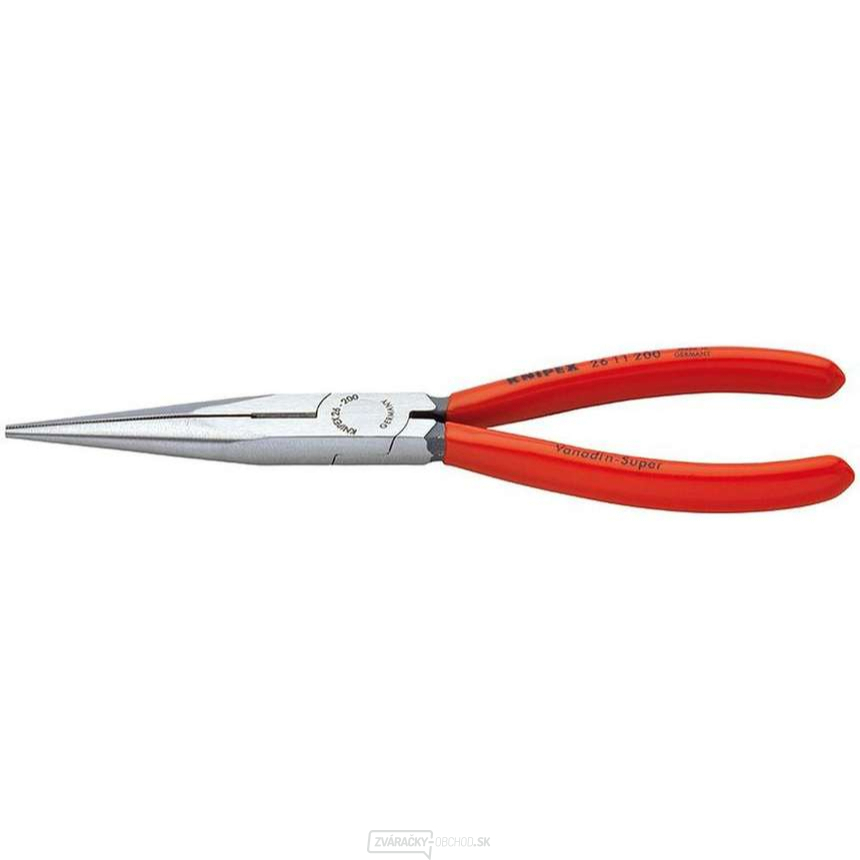 Polkruhové kliešte s čepeľami (so zobáčikom) 200 mm KNIPEX 26 11 200 - leštená hlava, plastové puzdrá