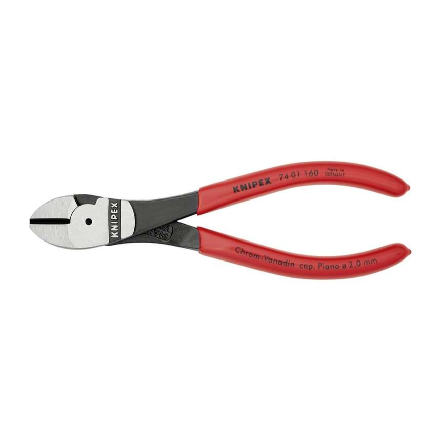 Výkonné bočné frézy 160 mm KNIPEX 74 01 160 - leštená hlava, plastové puzdrá
