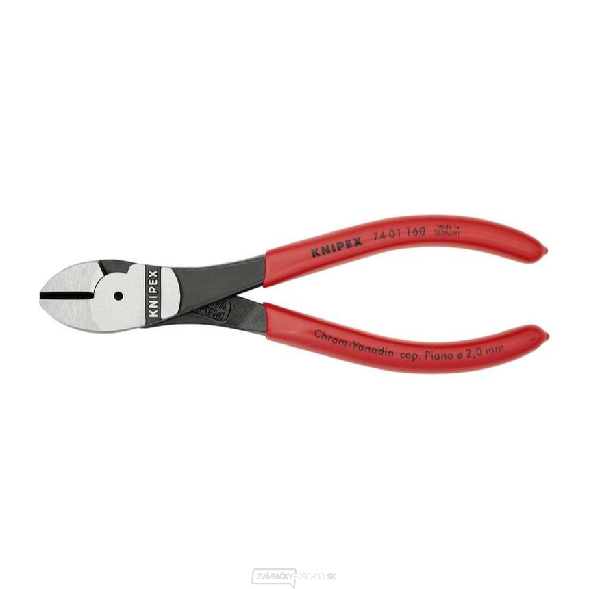 Výkonné bočné frézy 160 mm KNIPEX 74 01 160 - leštená hlava, plastové puzdrá