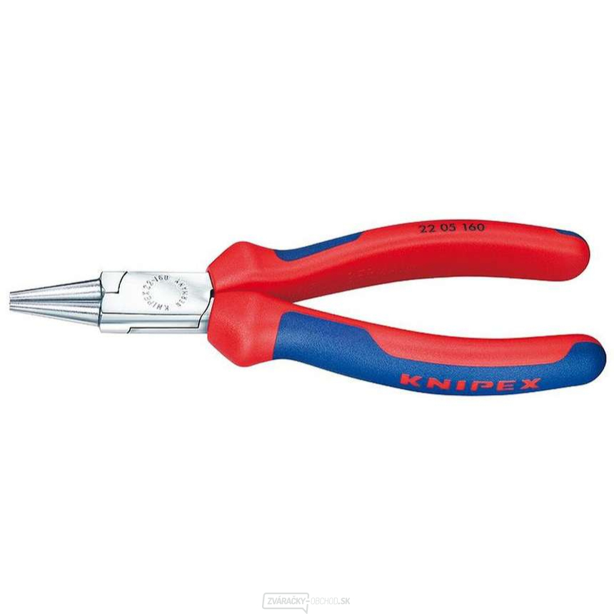 Kliešte s okrúhlymi čeľusťami 140 mm KNIPEX 22 05 140 - chrómované, viaczložkové puzdrá