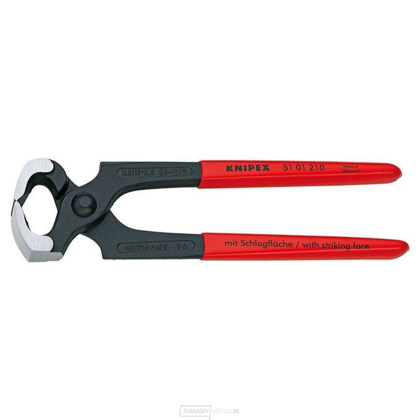 Kladivové kliešte 210 mm KNIPEX 51 01 210 - leštená hlava, plastové puzdrá Kladivové kliešte 210 mm KNIPEX 51 01 210 - leštená hlava, plastové puzdrá gallery main image