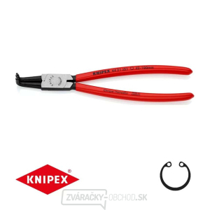 Kliešte na poistné krúžky 215 mm, vnútorne zahnuté. Knipex - 44 21 J31 - DIN 5256 D. Leštené, potiahnuté plastom gallery main image