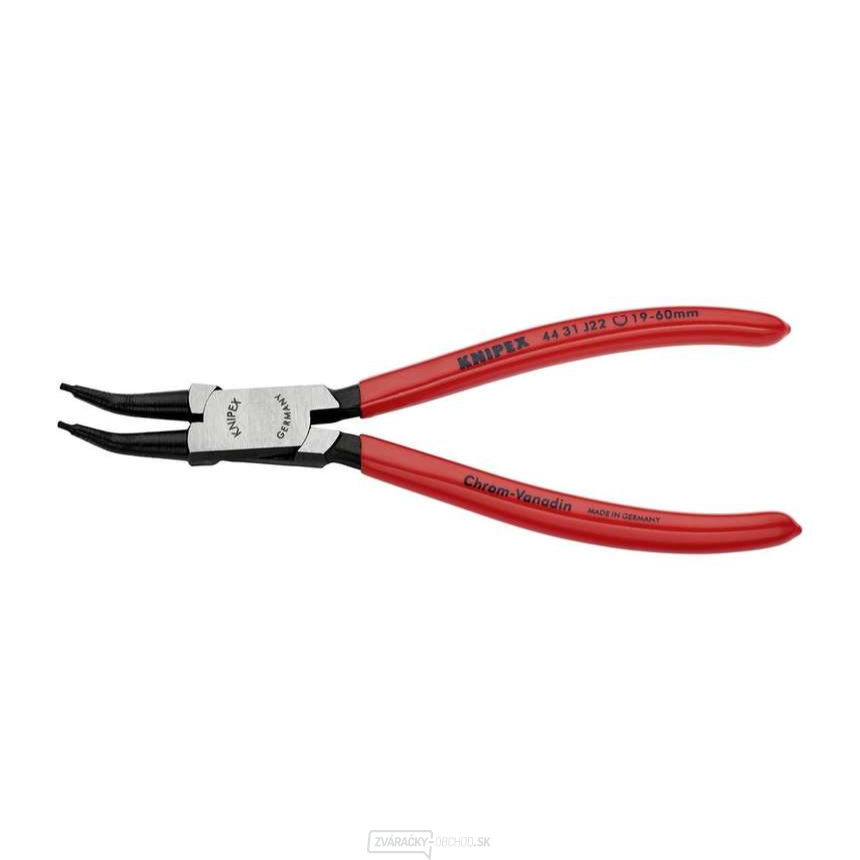 Kliešte na poistné krúžky 180 mm, vnútorné zahnutie 45° Knipex 44 31 J22