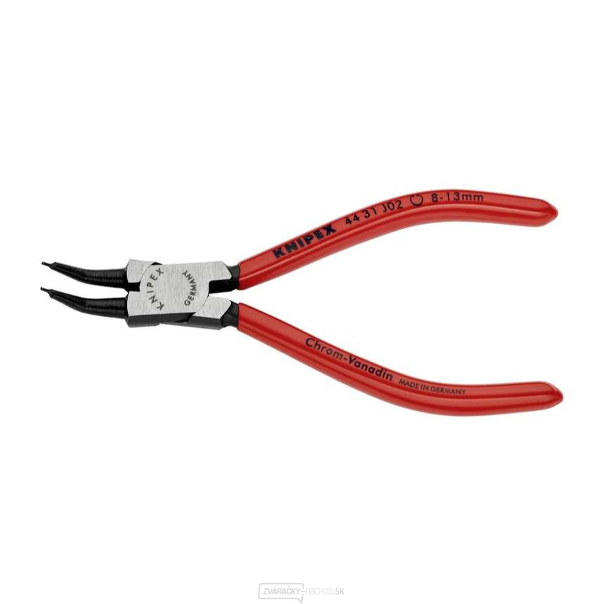 Kliešte na poistné krúžky 140 mm, vnútorne zahnuté 45° Knipex 44 31 J02