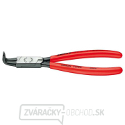 Kliešte na poistné krúžky 130 mm, vnútorne zahnuté. Knipex 44 21 J01 - DIN 5256 D. Leštené, potiahnuté plastom Náhľad