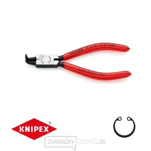 Kliešte na poistné krúžky 130 mm, vnútorne zahnuté. Knipex 44 21 J01 - DIN 5256 D. Leštené, potiahnuté plastom gallery main image