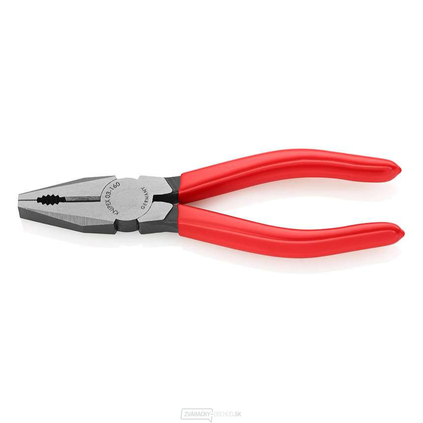Kombinované kliešte 160 mm. KNIPEX 03 01 160 - leštené, plastové puzdrá