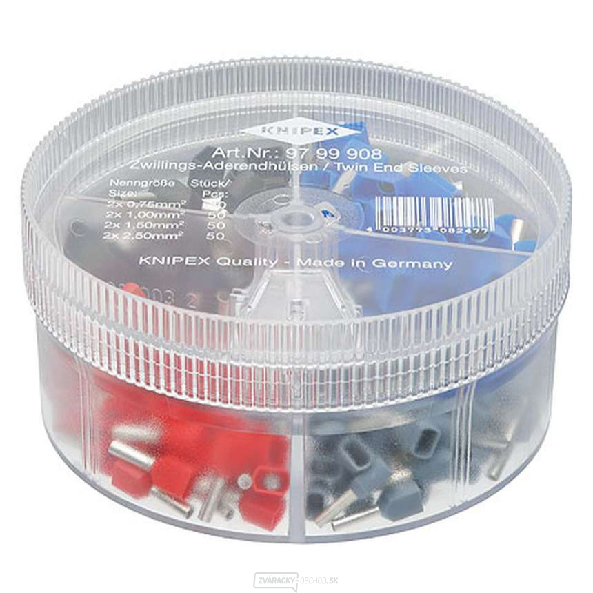 Krabička s dvojitými koncovými objímkami Knipex 97 99 908 (200 ks) Krabička s dvojitými koncovými objímkami Knipex 97 99 908 (200 ks) gallery main image