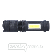 Solight LED nabíjacie vreckové svietidlo so zoomom, 100lm + 70lm, Li-Ion, USB, čierna náhled
