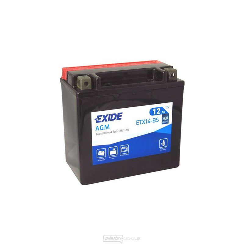 Batéria motocyklová 12V/12Ah EXIDE ETX14-BS