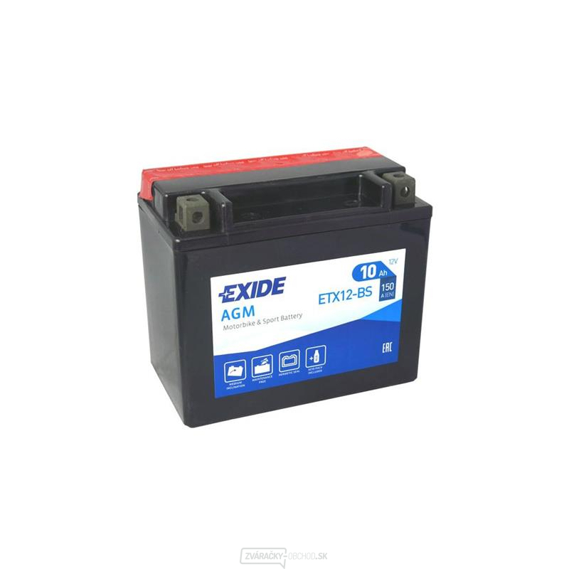 Batéria motocyklová 12V/10Ah EXIDE ETX12-BS