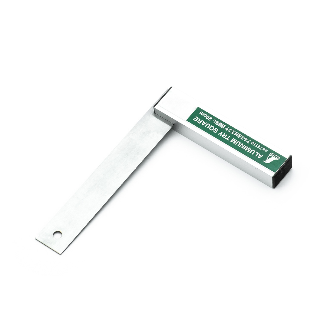 Nerezový uholník SHINWA s robustnou hliníkovou základňou bez stupnice - 200 mm