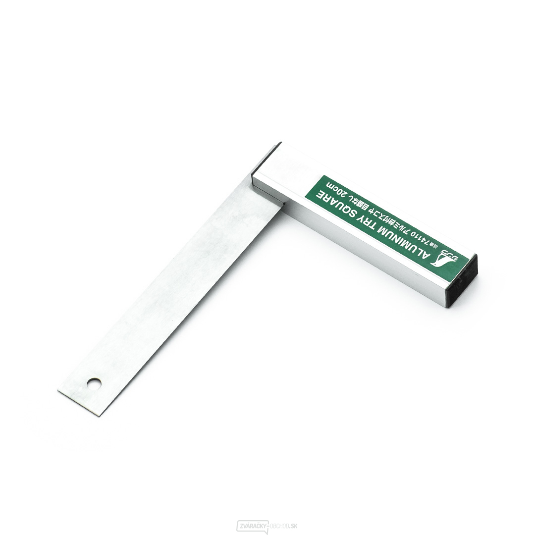 Nerezový uholník SHINWA s robustnou hliníkovou základňou bez stupnice - 200 mm