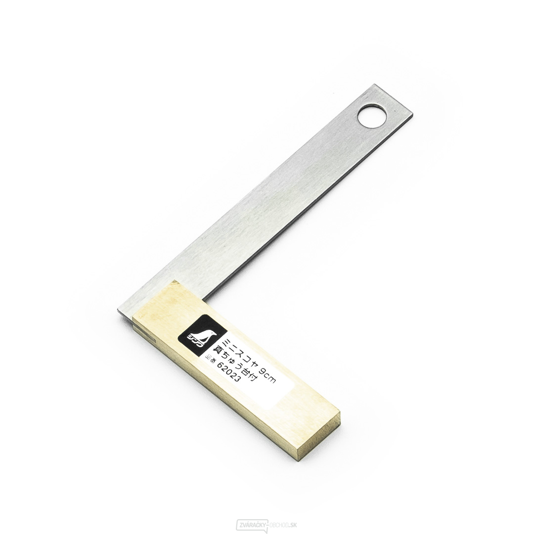 Nerezový mini uholník SHINWA s robustnou mosadznou základňou - 90 mm