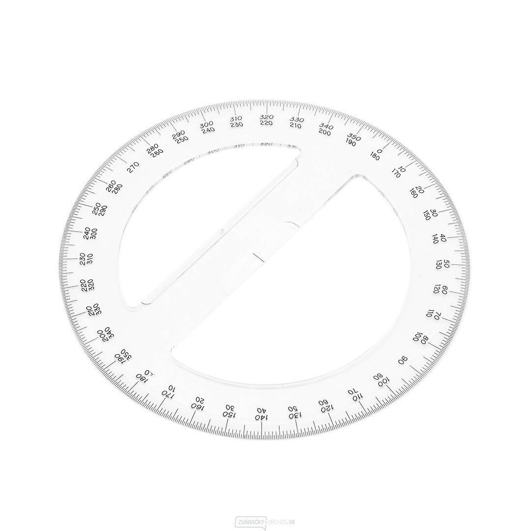 Japonský kruhový uhlomer SHINWA z číreho akrylátu 360 ° - priemer 150 mm