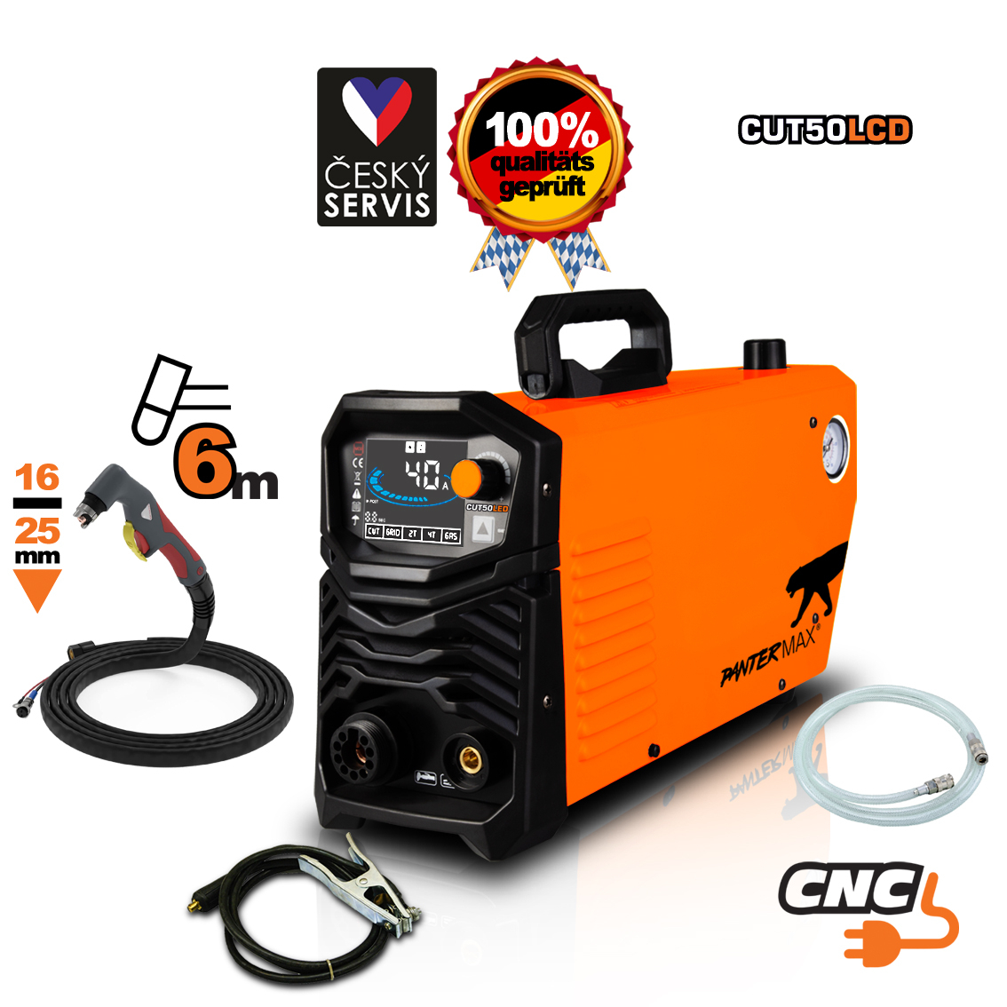 PANTERMAX CUT50LCD ručná inverterová plazmová rezačka + Príslušenstvo PMCUT50LED