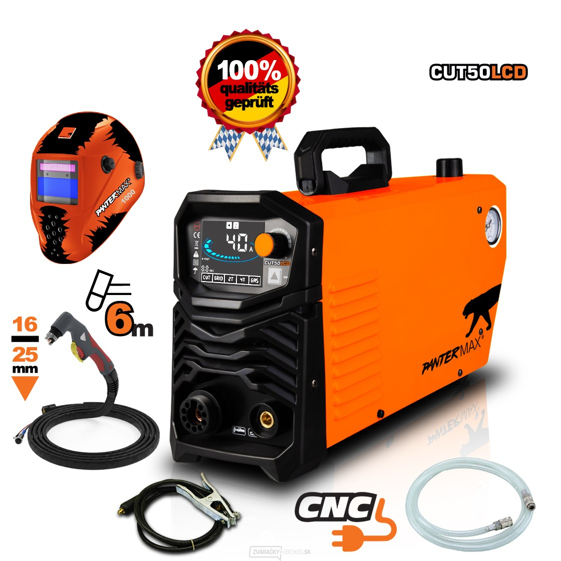 PANTERMAX CUT50LCD® ručná inverterová plazmová rezačka set 2+ Príslušenstvo gallery main image