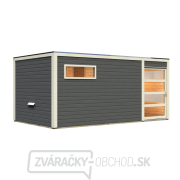 Fínska sauna KARIBU HYGGE (86313) terragrau s predsieňou LG1978 Náhľad