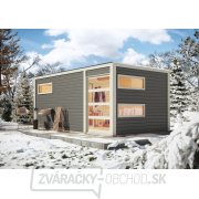 Fínska sauna KARIBU HYGGE (86313) terragrau s predsieňou LG1978 gallery main image