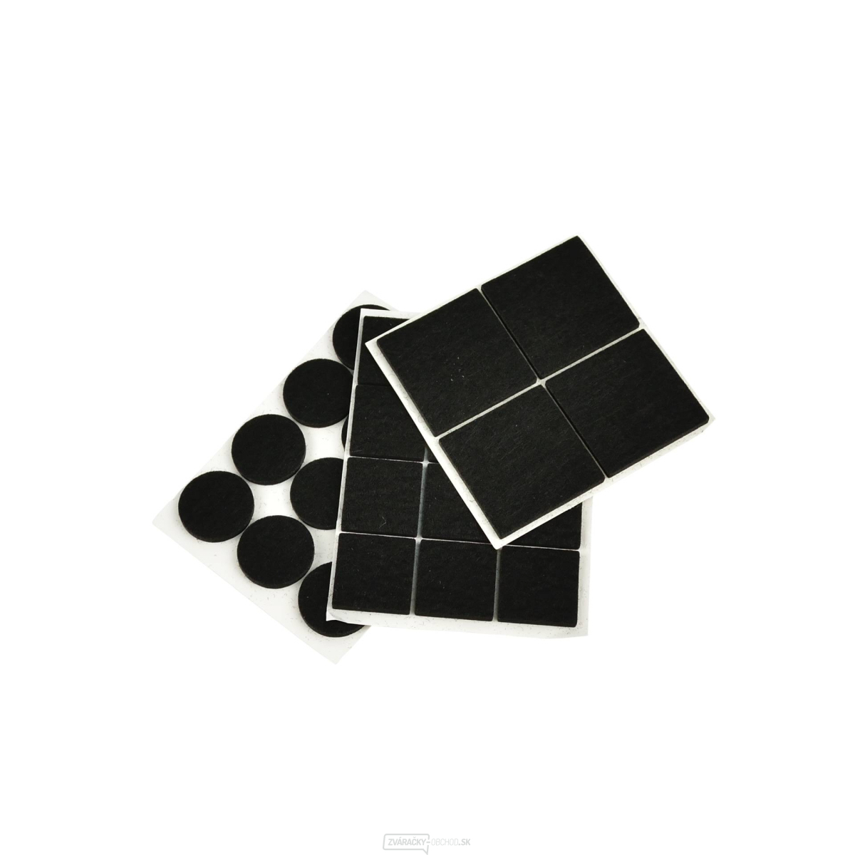 Sada plstených podložiek pod nábytok (čierna) - okrúhle 25mm a obdĺžnikové 25x25mm + 40x40mm 28ks(25/250)