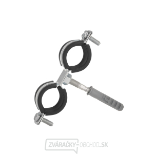 Kovový držiak s gumou pre dvojité rúry 1 Kovový držiak s gumou pre dvojité rúry 1