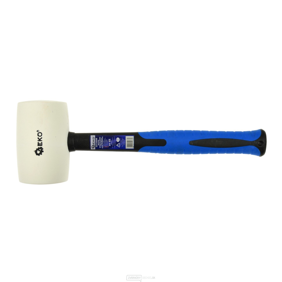 Gumové kladivo 24 OZ/850G/biela Geko Premium r.fiberglass (6/24)