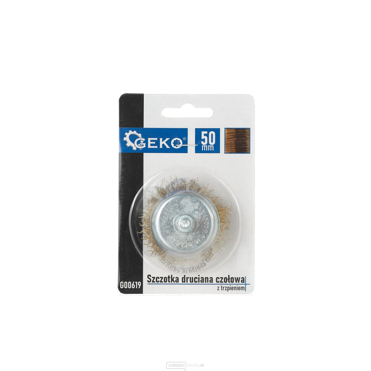 Predná drôtená kefa, mosadzná 50 mm so stopkou (100)