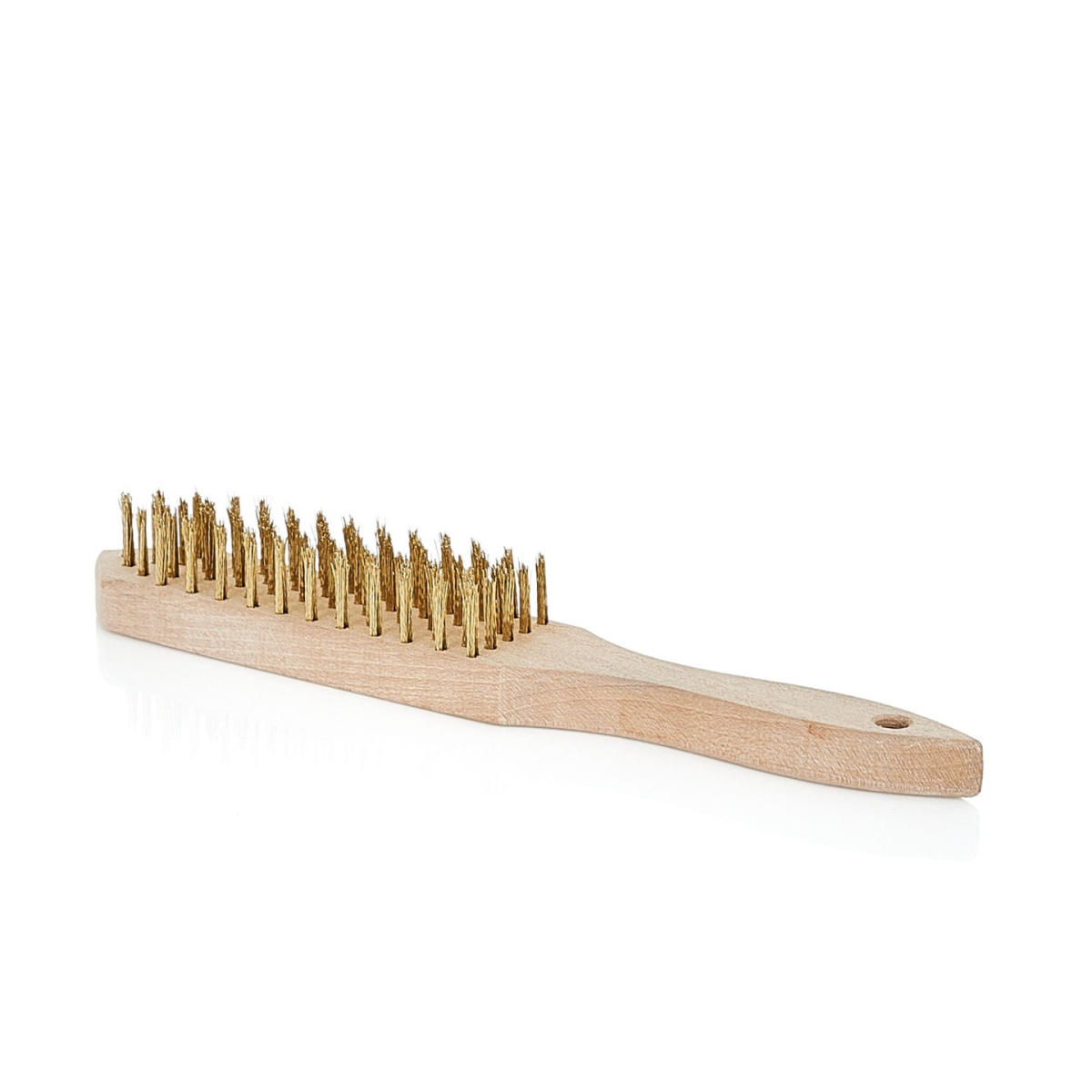 Žltá drôtená kefa na hrdzu 6 radov dreva (30/120)