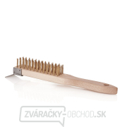 Žltá drôtená kefa na hrdzu 4 rady so škrabkou na drevo (20/120) gallery main image