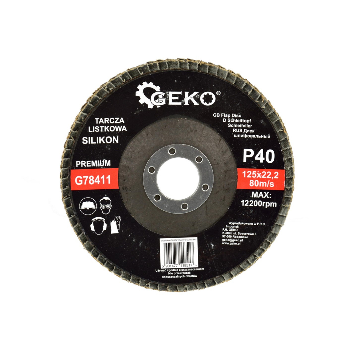 Silikónový" disk s chlopňou 125mm P40 GEKO PREMIUM (10/200)