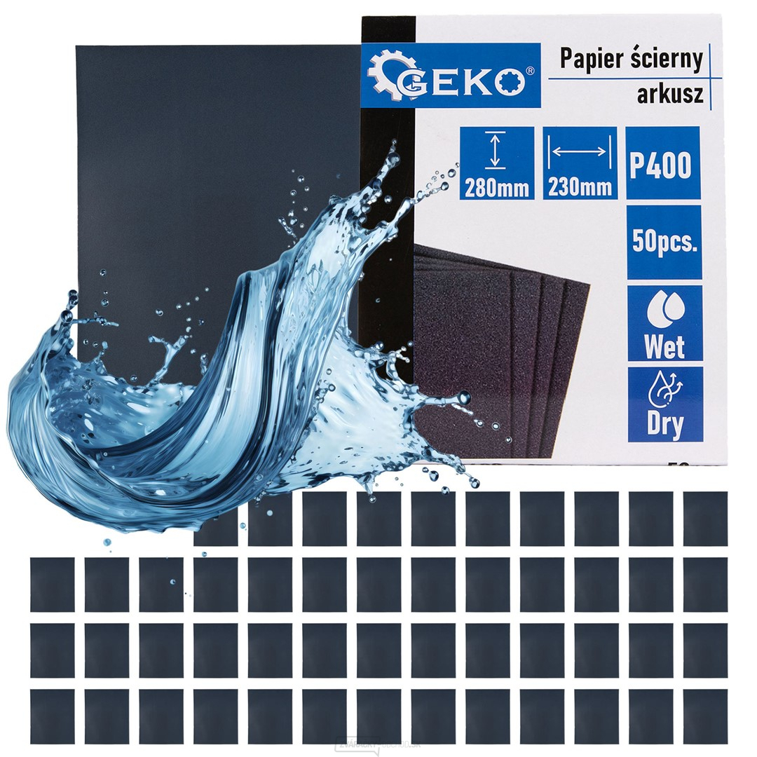 Brúsny papier na vodnej báze - list 230x280mm P400 (50/1000) 1ks