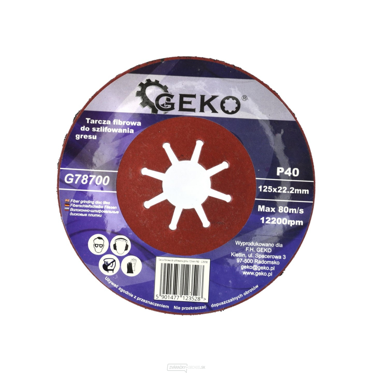 Brúsny kotúč z kameninových vlákien 125 mm P40 (10/200)