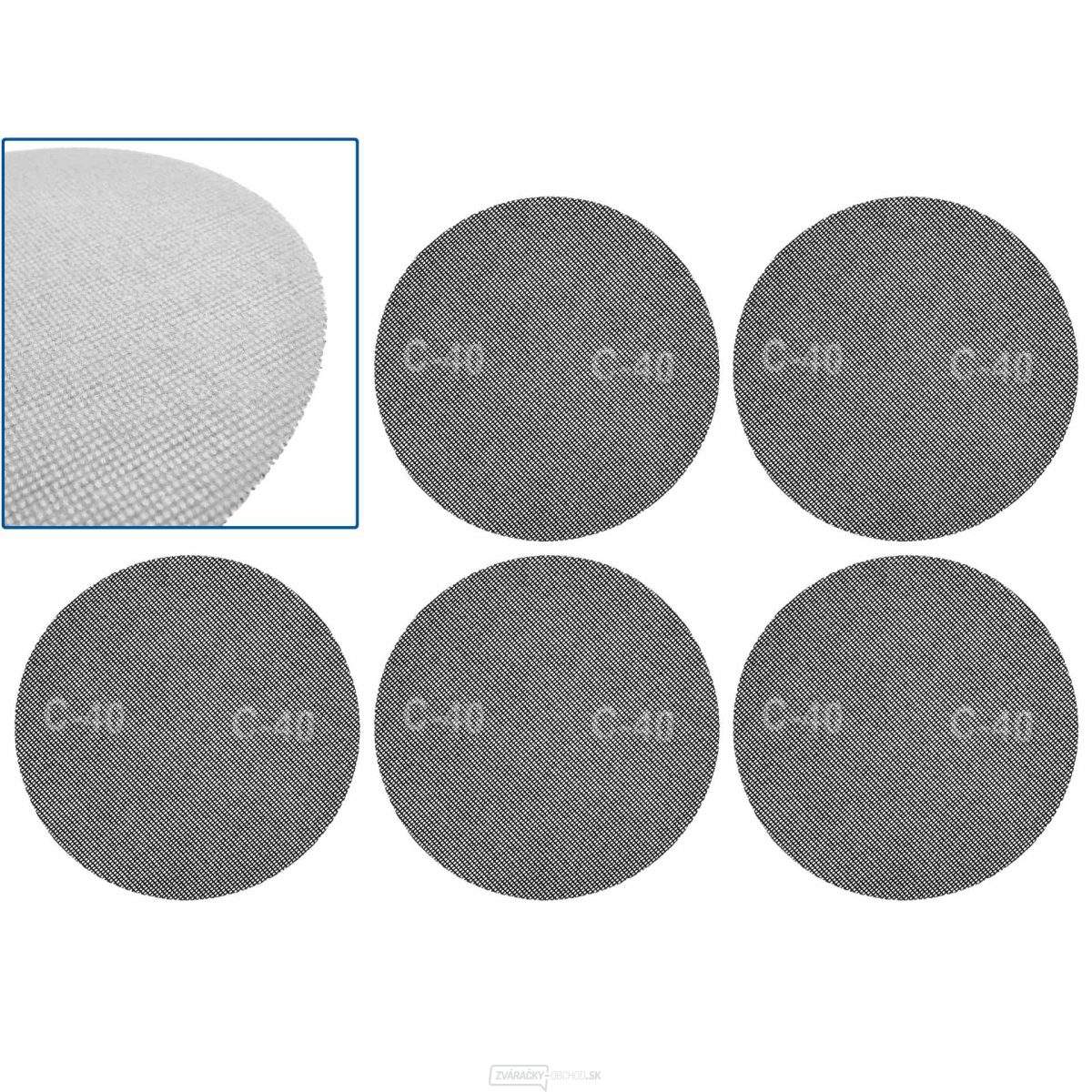 Brúsna sieťka so suchým zipsom 225 mm P40 (5/250) Brúsna sieťka so suchým zipsom 225 mm P40 (5/250) gallery main image