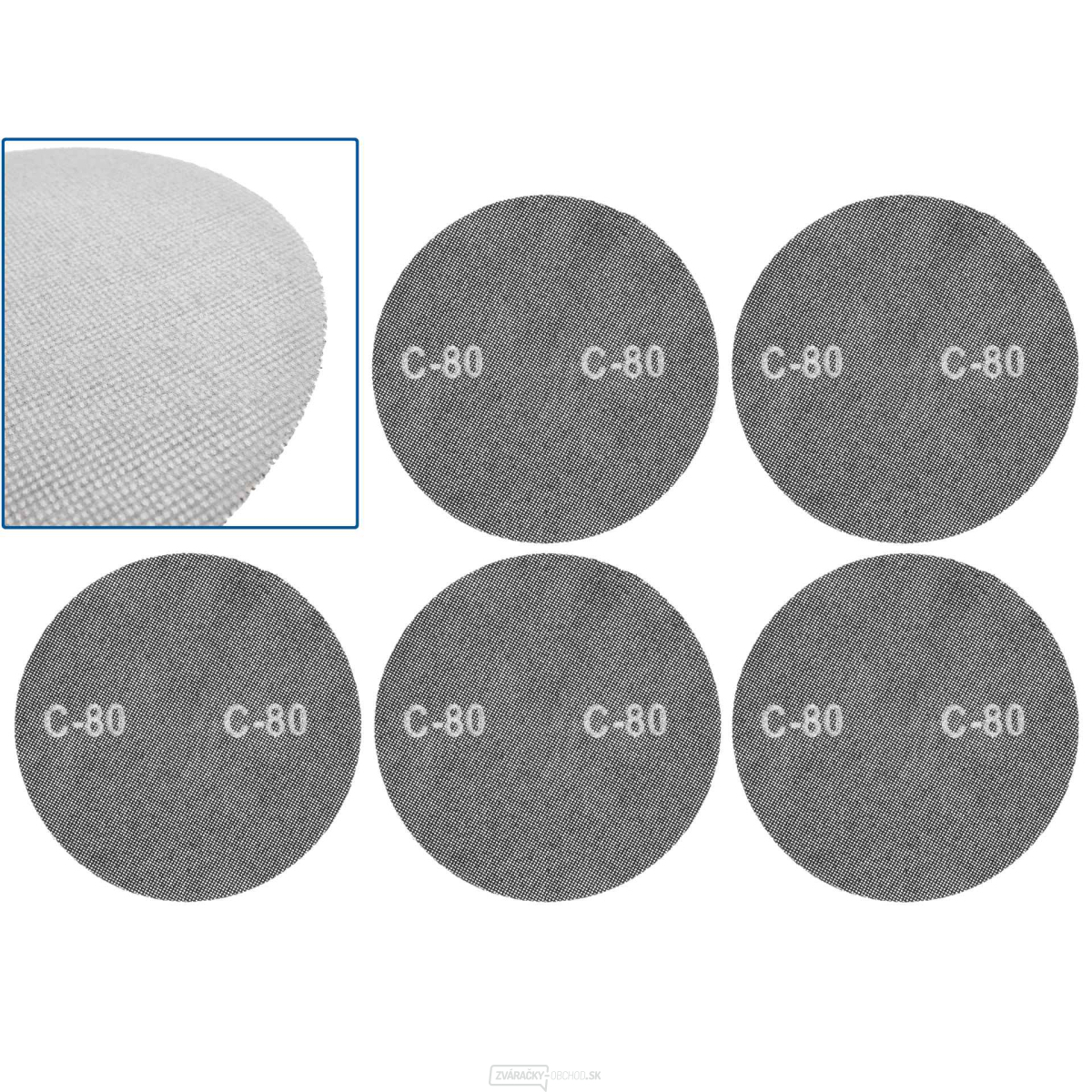 Brúsna sieťka so suchým zipsom 225 mm P80 (5/250) Brúsna sieťka so suchým zipsom 225 mm P80 (5/250) gallery main image