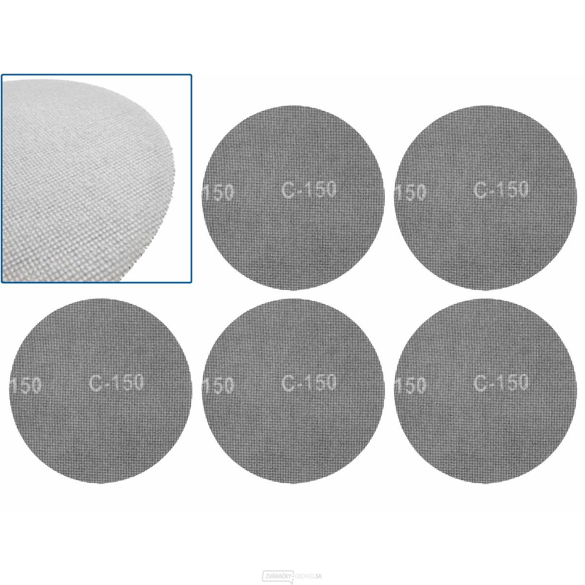 Brúsna sieťka so suchým zipsom 225 mm P150 (5/250) Brúsna sieťka so suchým zipsom 225 mm P150 (5/250) gallery main image