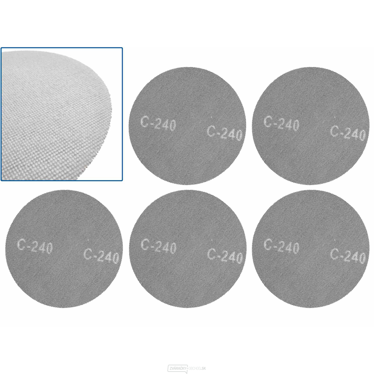 Brúsna sieťka so suchým zipsom 225 mm P240 (5/250) Brúsna sieťka so suchým zipsom 225 mm P240 (5/250) gallery main image