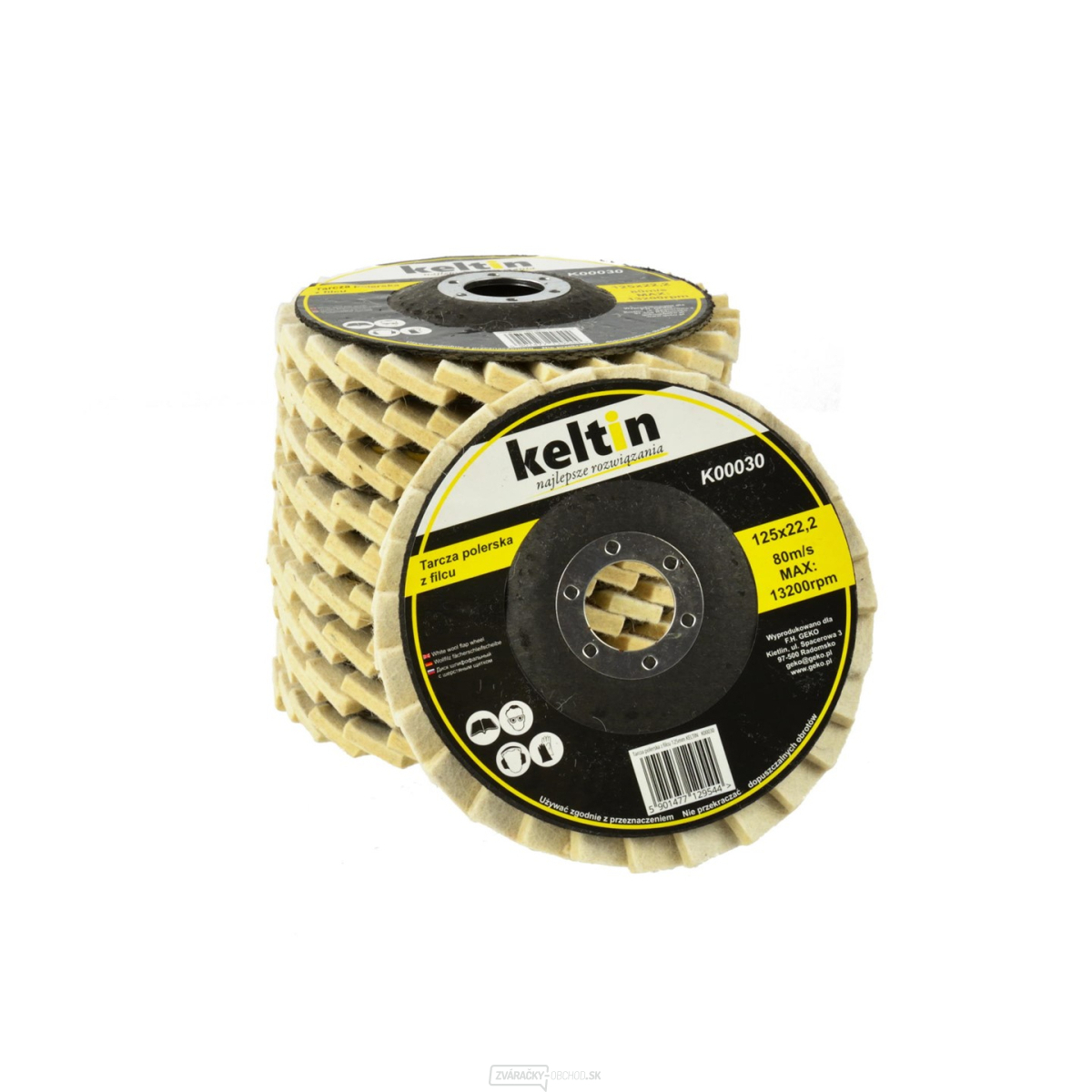 Filcový leštiaci kotúč 125 mm KELTIN (10/150) Filcový leštiaci kotúč 125 mm KELTIN (10/150) gallery main image