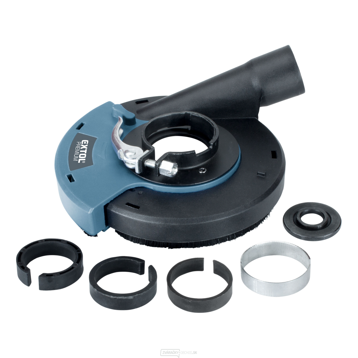 Kryt odsávací na brúsenie uhlovou brúskou, O125mm s kefovým vencom Kryt odsávací na brúsenie uhlovou brúskou, O125mm s kefovým vencom gallery main image