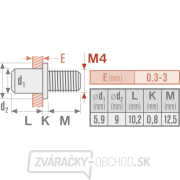 Skrutky nitovacia oceľová sada 50ks, M4x12mm Náhľad