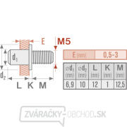 Skrutky nitovacia oceľová sada 50ks, M5x12mm Náhľad